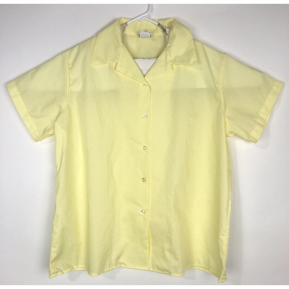 Sweet Orr Vintage Mens Yellow Short sleeve button Shirt Size XL 46 Medical NOS